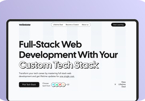 Web Design Package Example: Website Design & Course Learning UX for EdTech App