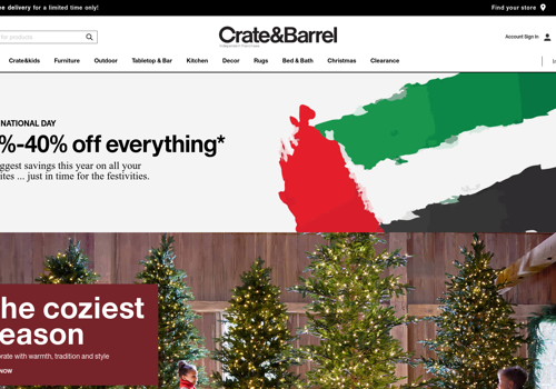 E-Commerce Development Package Example: Crate & Barrel UAE
