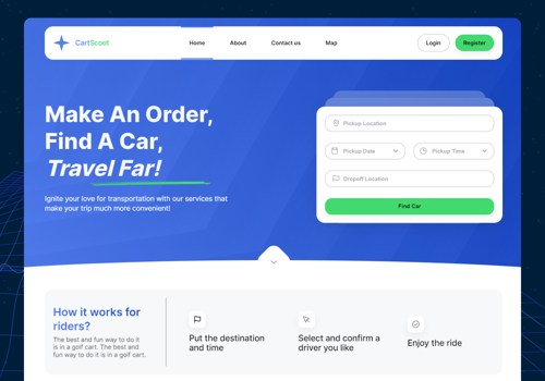 Web Design Package Example: Cart Scoot - Service for ordering golf carts