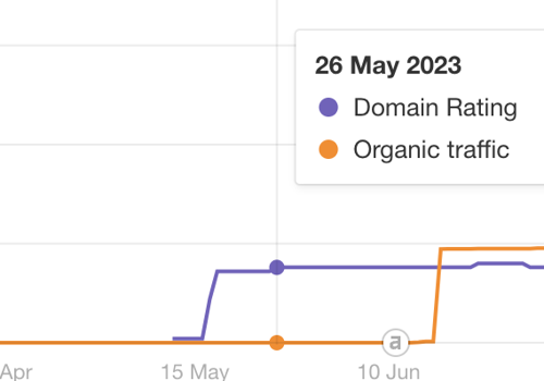 Search Engine Optimization Package Example: DR from 0 to 19 for an AI-Writing Project