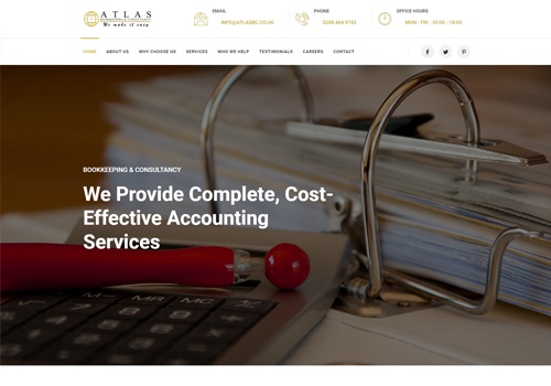 Web Design Package Example: AtlasBC - Bookkeeping & Consultancy