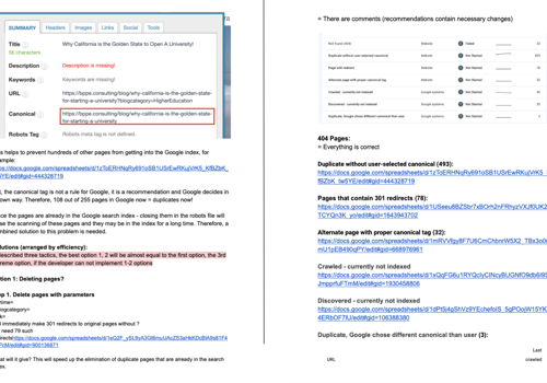 Search Engine Optimization Package Example: Google Search Console Optimization