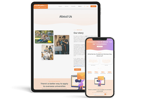 UX/UI Design Package Example: Easystudies