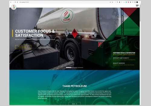 Web Design Package Example: Corporate Website for Taam Petroleum Ltd.