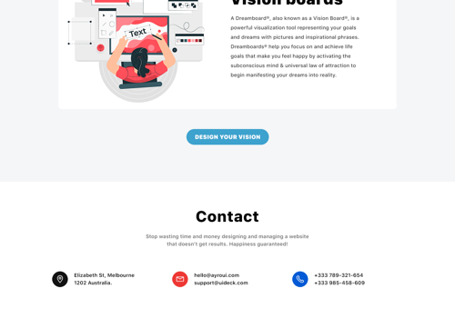 E-Commerce Development Package Example: App Based Website for Vision Board Design