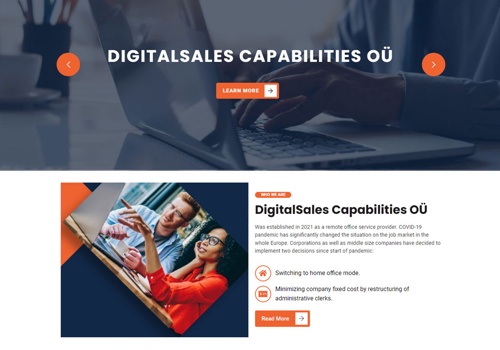 Web Design Package Example: DigitalSales Capabilities Website