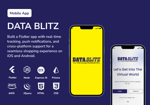 Mobile App Development Package Example: Data Blitz