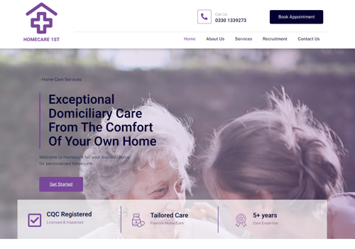 Web Design Package Example: New Website - Homecare Provider