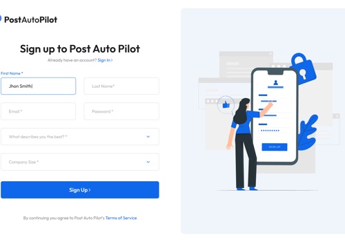 Web Design Package Example: PostAutoPilot - Posting Made Simple