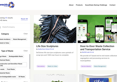 Web Design Package Example: SwachhXchange - Website