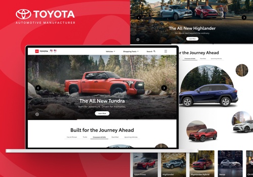 Web Design Package Example: Toyota – UI/UX Design, Web Design, Design System