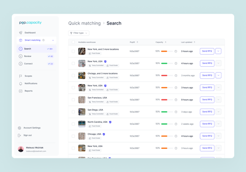UX/UI Design Package Example: UI/UX Design of Marketplace For Warehouses