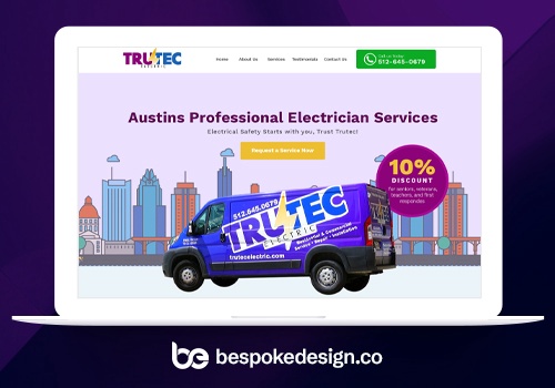 Web Design Package Example: Electrician Services website
