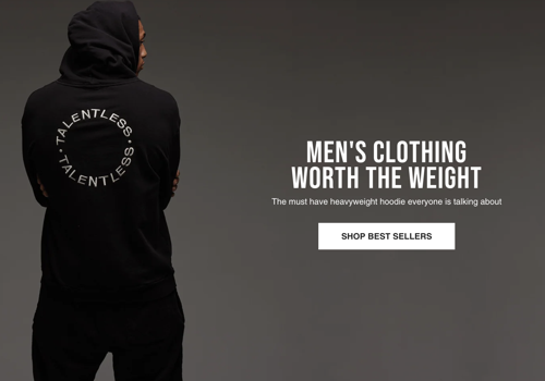 Pay Per Click Package Example: Talentless Clothing