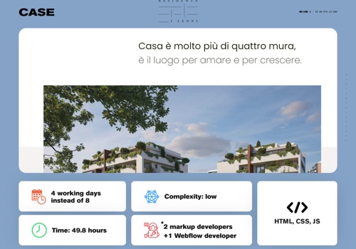 Web Development Package Example: Markup and Webflow for project Reggia di Monza