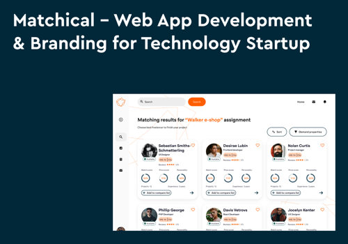 Web Development Package Example: Matchical - Web App Development & Branding