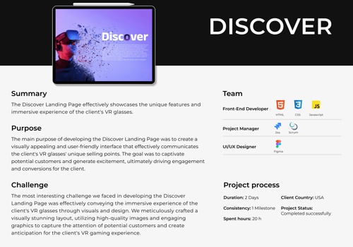 Web Design Package Example: Discover