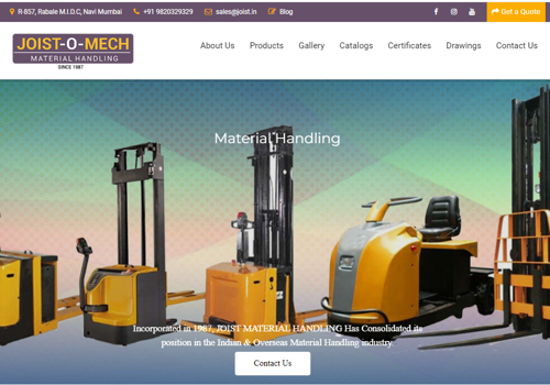Web Design Package Example: Material Handling Equipment Manufacturer - Website
