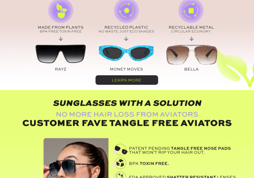 Web Design Package Example: Sunglasses with a Solution