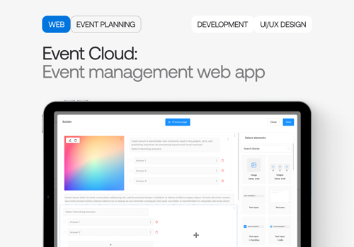 UX/UI Design Package Example: Event Cloud: event management software