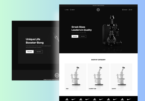 Web Design Package Example: GreekGlass - A unique E-commerce website