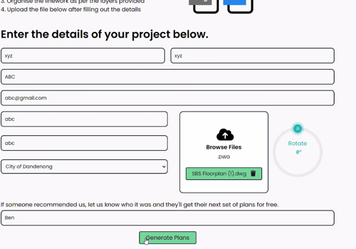 Web Design Package Example: Construction Planner