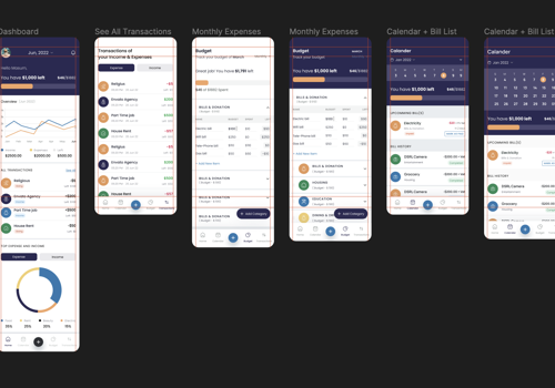 UX/UI Design Package Example: Dayrol : Personal Finance and Budgeting App