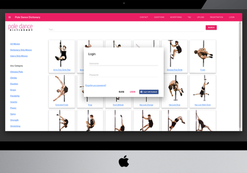 Web Development Package Example: Pole Dance Dictionary - Video Hosting Website
