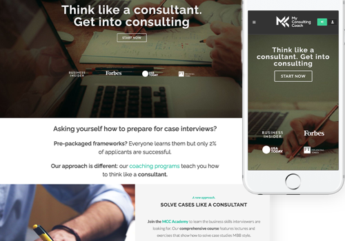 E-Commerce Development Package Example: MyConsultingCoach