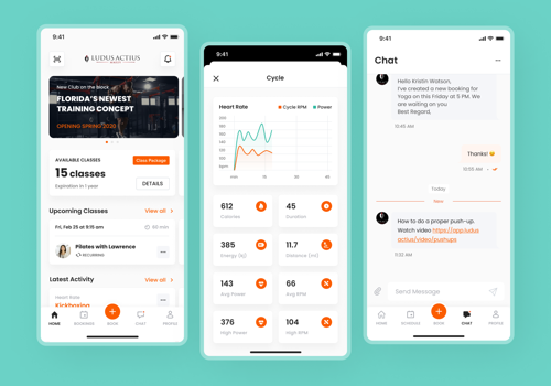 UX/UI Design Package Example: Redesign of Customer mobile app for ClubReady