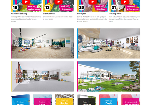 E-Commerce Development Package Example: online printing on sofas, curtain etc