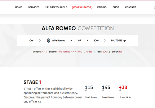 Web Design Package Example: TuneSphere - For Tuning Files
