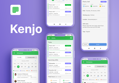 UX/UI Design Package Example: Kenjo - HR management SaaS