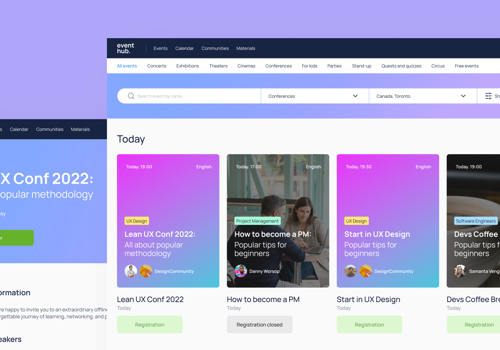 Web Development Package Example: WordPress event management platform