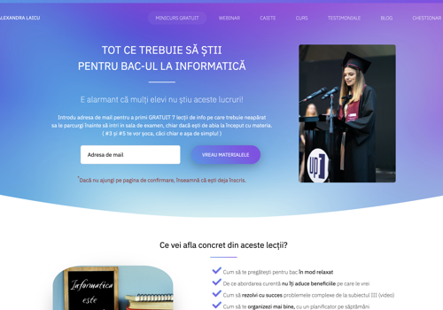 Web Development Package Example: Alexandra Laicu: Online Author Platform