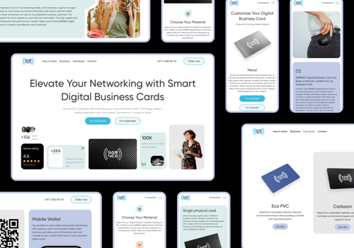 Search Engine Optimization Package Example: Webflow website for Dubai smart business card comp