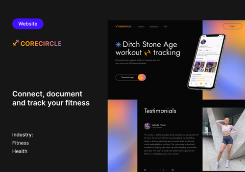 Web Design Package Example: Fitness landing page design