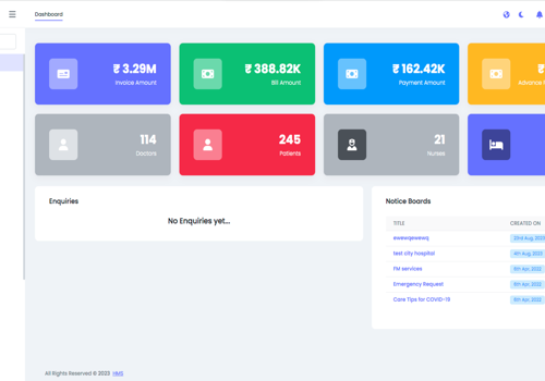 Web Design Package Example: Hospital Management System