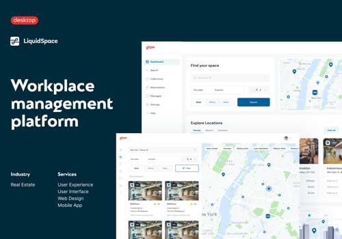 UX/UI Design Package Example: LiquidSpace - Workplace management platform
