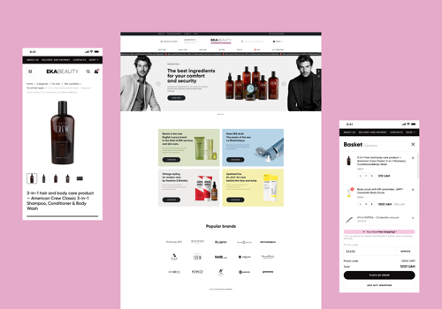 Web Development Package Example: EkaBeauty — Distributor and seller of cosmetics