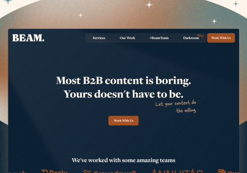 Branding Package Example: Beam Content Website Redesign
