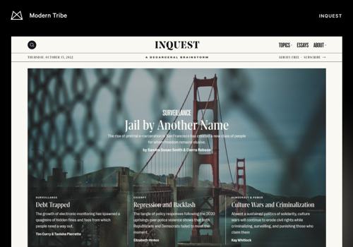 Web Design Package Example: Inquest