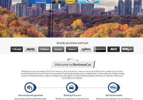 Web Design Package Example: Rentmeacar