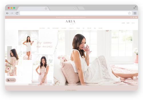 E-Commerce Development Package Example: Aria Rose - Boutique for Elevated Essentials