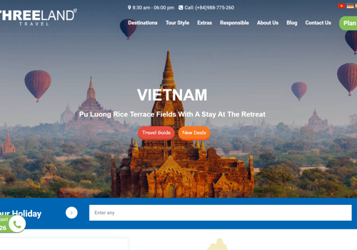 Search Engine Optimization Package Example: Threeland Travel