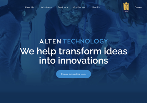 Web Design Package Example: AltenUSA - Engineering Services MNC Website design