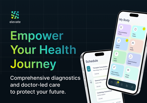UX/UI Design Package Example: ElevateHealth – All-in-One Mobile Health Tracker