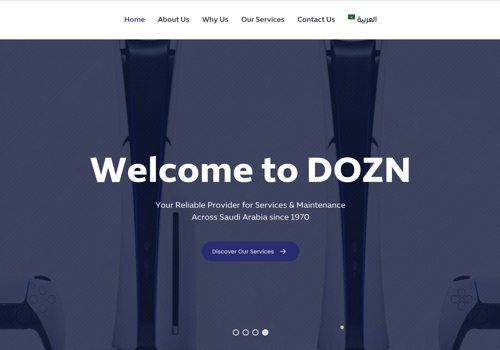 Web Development Package Example: Dozn: Streamlined Website for Equipment Management