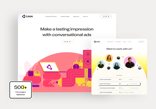 Web Design Package Example: Cavai – website for a conversational SaaS platform