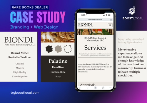 Branding Package Example: Website Redesign for Rare Books Dealer